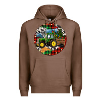 Chestnut Christmas Farm Tractor Premium Hoodie - RanaPortraitStore