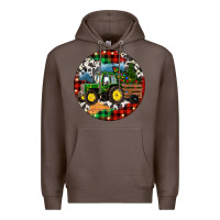 Coffee Christmas Farm Tractor Premium Hoodie - RanaPortraitStore