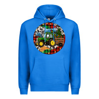 True Royal Christmas Farm Tractor Premium Hoodie - RanaPortraitStore