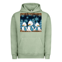Pigment Oil Green snowman winter Urban Hoodie - RanaPortraitStore