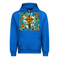 Cobalt sunflower cross cowhide gemstones Urban Hoodie - RanaPortraitStore