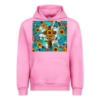 Fuchsia Pink sunflower cross cowhide gemstones Urban Hoodie - RanaPortraitStore