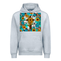 Heather Grey sunflower cross cowhide gemstones Urban Hoodie - RanaPortraitStore
