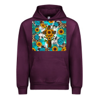Mauve Wine sunflower cross cowhide gemstones Urban Hoodie - RanaPortraitStore