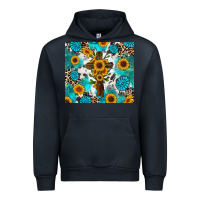 Navy sunflower cross cowhide gemstones Urban Hoodie - RanaPortraitStore