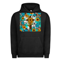 Pigment Black sunflower cross cowhide gemstones Urban Hoodie - RanaPortraitStore