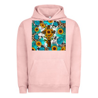 Pigment Salmon sunflower cross cowhide gemstones Urban Hoodie - RanaPortraitStore