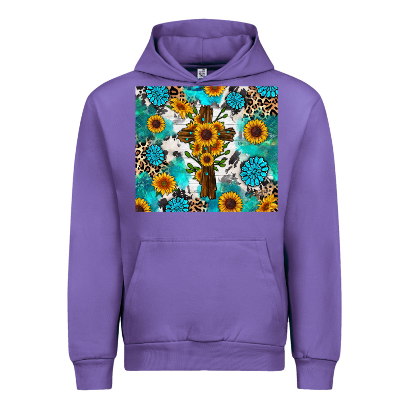 Sunflower Cross Cowhide Gemstones Urban Hoodie by RanaPortraitStore | Teevron
