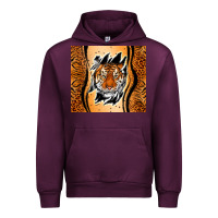 Mauve Wine tiger scratch mark Urban Hoodie - RanaPortraitStore