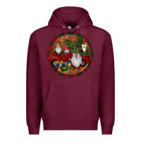 Burgundy Gnome Truck Christmas Premium Hoodie - RanaPortraitStore