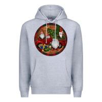 Heather Grey Gnome Truck Christmas Premium Hoodie - RanaPortraitStore