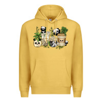 Antique Gold panda coffee cups Premium Hoodie - texasbilliewilder