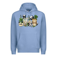 Colony Blue panda coffee cups Premium Hoodie - texasbilliewilder