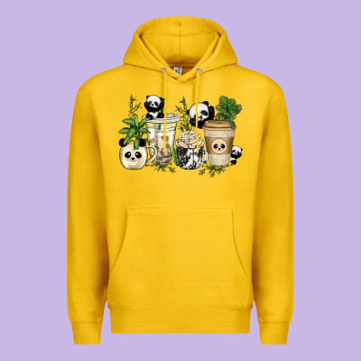 Premium Hoodie panda coffee cups