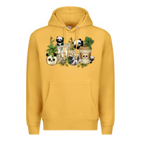 Mustard panda coffee cups Premium Hoodie - texasbilliewilder
