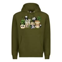 Army Green panda coffee cups Premium Hoodie - texasbilliewilder