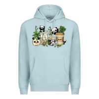 Blue Mist panda coffee cups Premium Hoodie - texasbilliewilder
