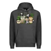 Charcoal Heather panda coffee cups Premium Hoodie - texasbilliewilder