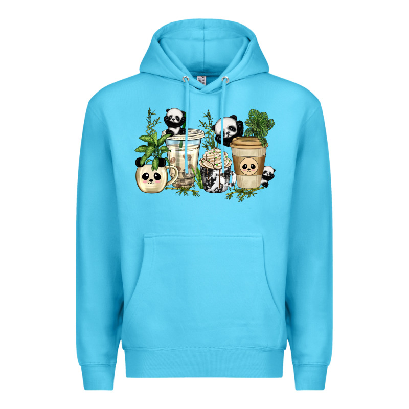 Panda Coffee Cups Premium Hoodie by texasbilliewilder | Teevron