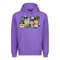 Purple panda coffee cups Premium Hoodie - texasbilliewilder