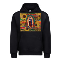 Black sunflower serape lady of guadalupe Urban Hoodie - RanaPortraitStore