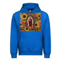 Cobalt sunflower serape lady of guadalupe Urban Hoodie - RanaPortraitStore