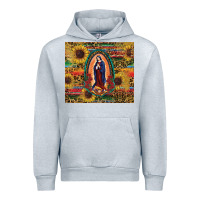 Heather Grey sunflower serape lady of guadalupe Urban Hoodie - RanaPortraitStore
