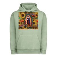 Pigment Oil Green sunflower serape lady of guadalupe Urban Hoodie - RanaPortraitStore