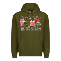 Army Green pink christmas 'tis the season gnome Premium Hoodie - Zillion Design Studio