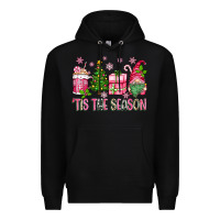 Black pink christmas 'tis the season gnome Premium Hoodie - Zillion Design Studio