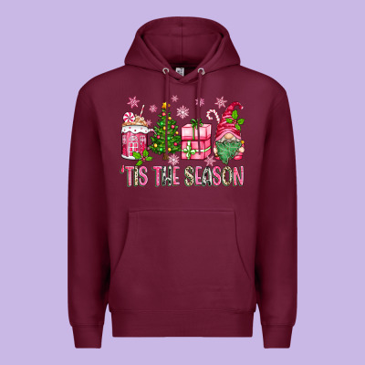 Pink Christmas 'tis The Season Gnome Premium Hoodie Designed By Zillion Design Studio