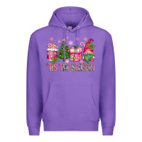 Purple pink christmas 'tis the season gnome Premium Hoodie - Zillion Design Studio