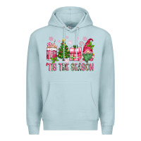 Blue Mist pink christmas 'tis the season gnome Premium Hoodie - Zillion Design Studio