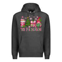 Charcoal Heather pink christmas 'tis the season gnome Premium Hoodie - Zillion Design Studio