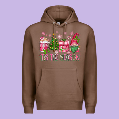 Pink Christmas 'tis The Season Gnome Premium Hoodie Designed By Zillion Design Studio