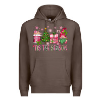 Coffee pink christmas 'tis the season gnome Premium Hoodie - Zillion Design Studio