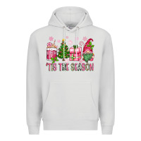 Dove Grey pink christmas 'tis the season gnome Premium Hoodie - Zillion Design Studio