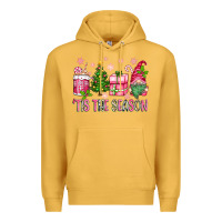 Mustard pink christmas 'tis the season gnome Premium Hoodie - Zillion Design Studio