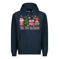 Navy pink christmas 'tis the season gnome Premium Hoodie - Zillion Design Studio