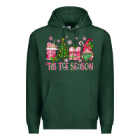 Sports Green pink christmas 'tis the season gnome Premium Hoodie - Zillion Design Studio