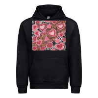 Black valentines day hearts with leopard and cowhide Urban Hoodie - RanaPortraitStore