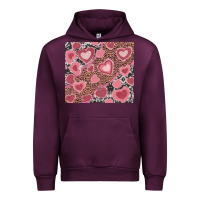 Valentines Day Hearts With Leopard And Cowhide Urban Hoodie | Teevron