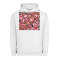 Pigment Lunar Rock valentines day hearts with leopard and cowhide Urban Hoodie - RanaPortraitStore