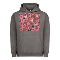 Pigment Tornado valentines day hearts with leopard and cowhide Urban Hoodie - RanaPortraitStore
