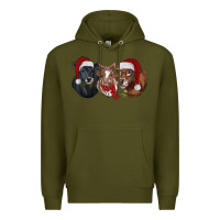Army Green Christmas Cows Premium Hoodie - RanaPortraitStore
