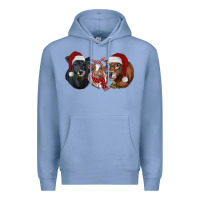 Colony Blue Christmas Cows Premium Hoodie - RanaPortraitStore