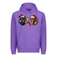 Purple Christmas Cows Premium Hoodie - RanaPortraitStore