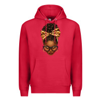 Cardinal plaid bandana afro woman Premium Hoodie - texasbilliewilder