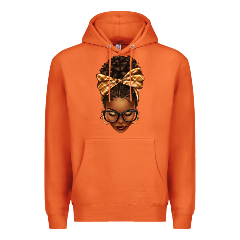 Plaid Bandana Afro Woman Premium Hoodie by texasbilliewilder | Teevron