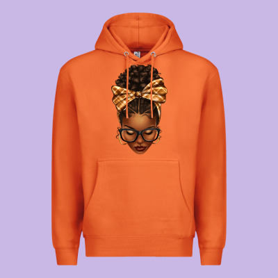 Premium Hoodie plaid bandana afro woman